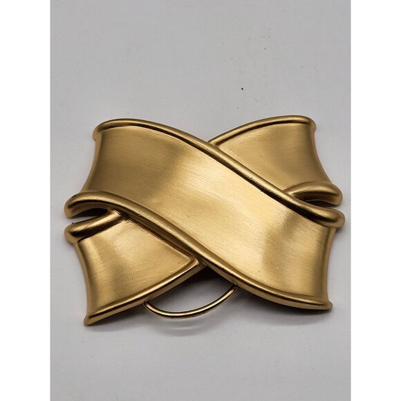 Monet Jewelry - Monet Large X Statement Brushed Gold Tone Scarf Clip Vintage Classic